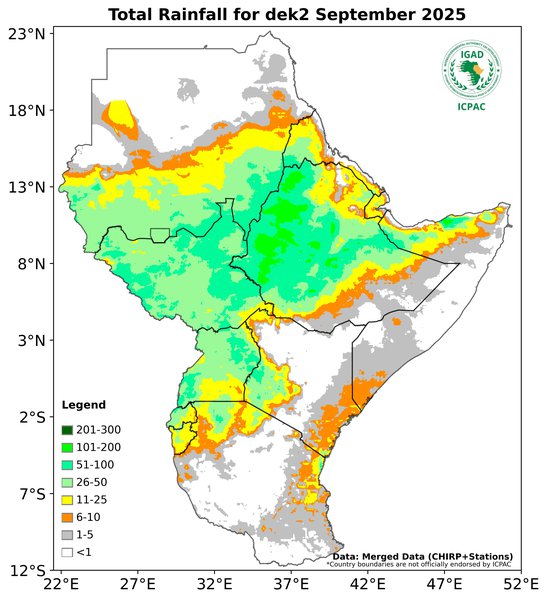 Recent rainfall totals