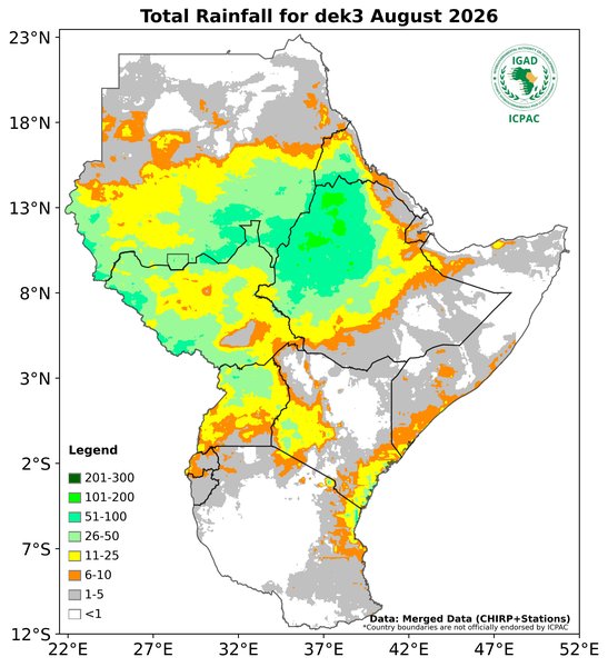 Recent rainfall totals
