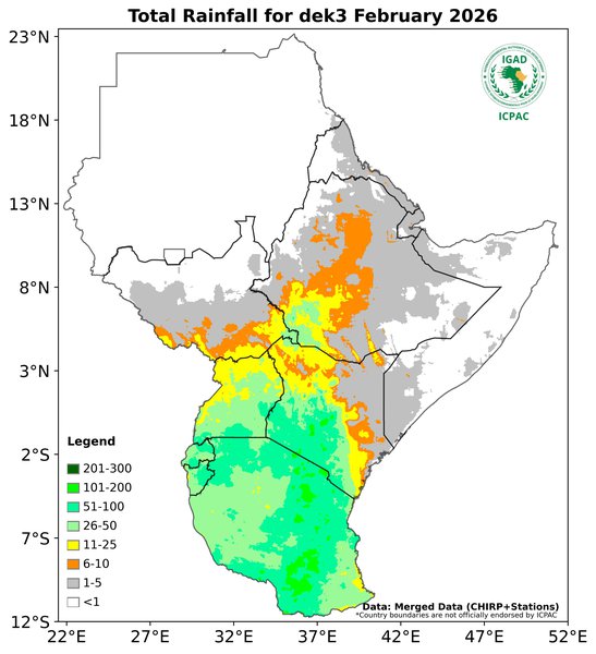 Recent rainfall totals