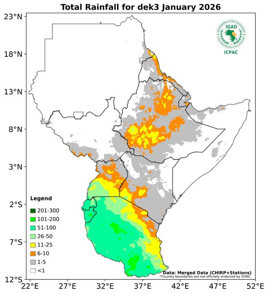 Recent rainfall totals