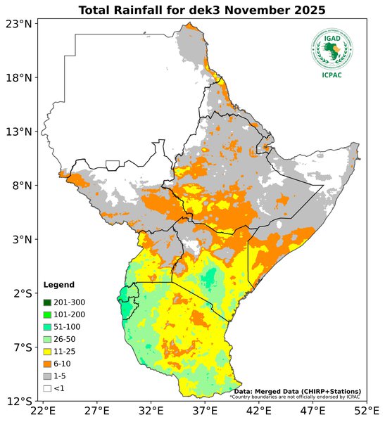 Recent rainfall totals