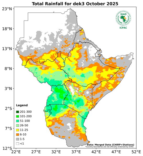 Recent rainfall totals