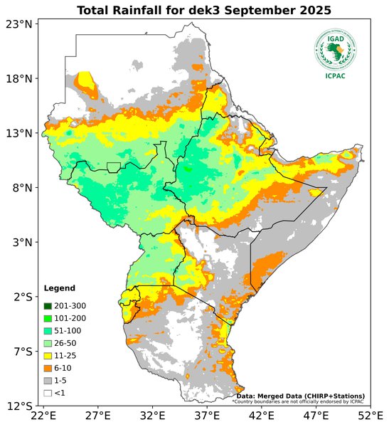 Recent rainfall totals
