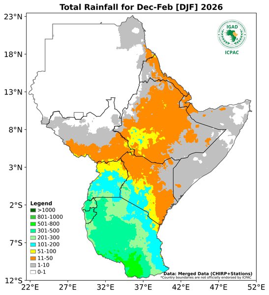 Recent rainfall totals