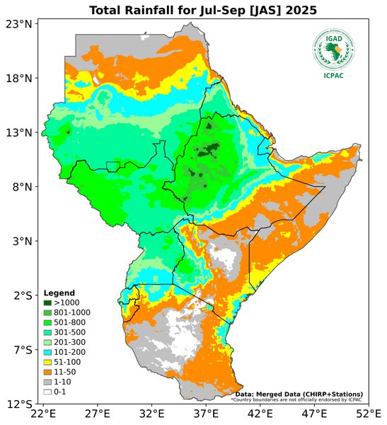Recent rainfall totals