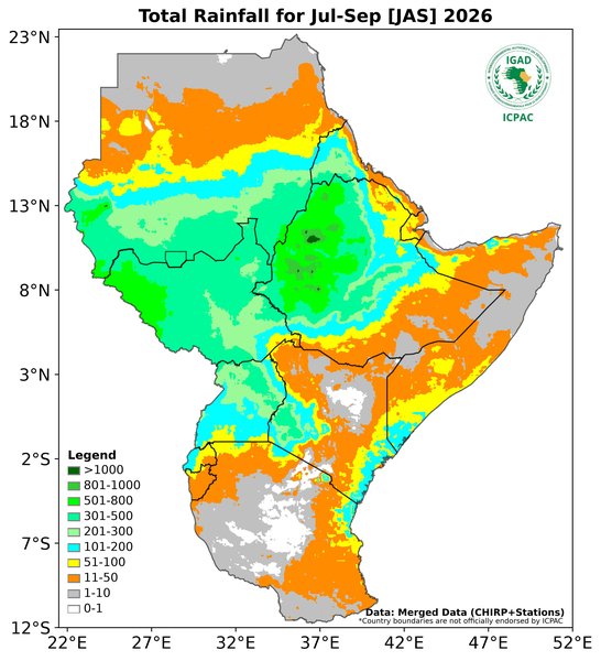 Recent rainfall totals