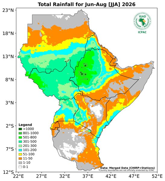 Recent rainfall totals