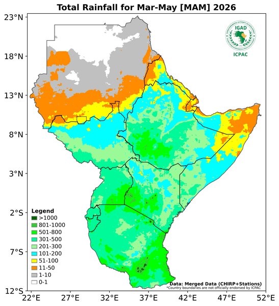 Recent rainfall totals