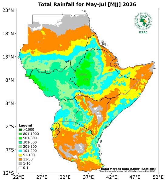 Recent rainfall totals