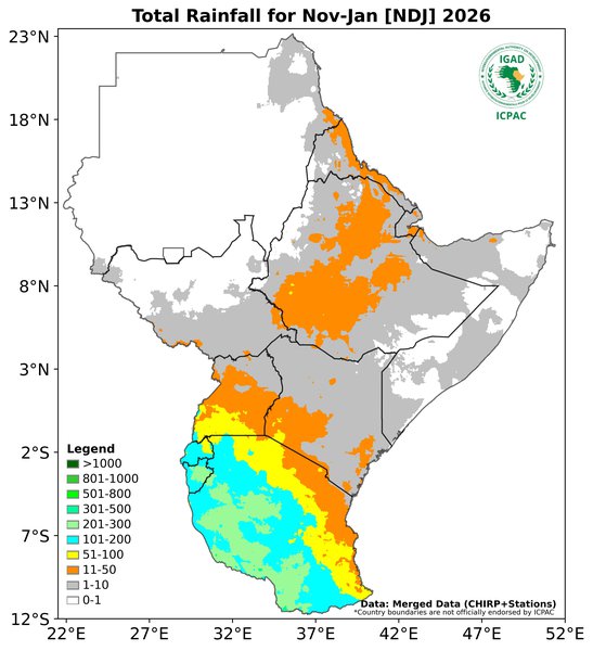 Recent rainfall totals
