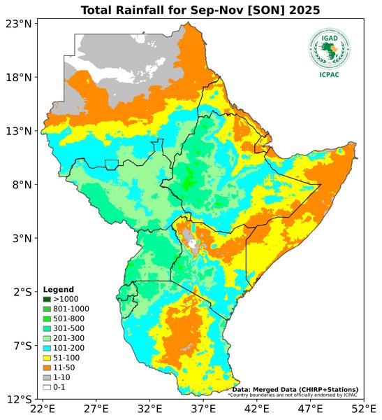 Recent rainfall totals