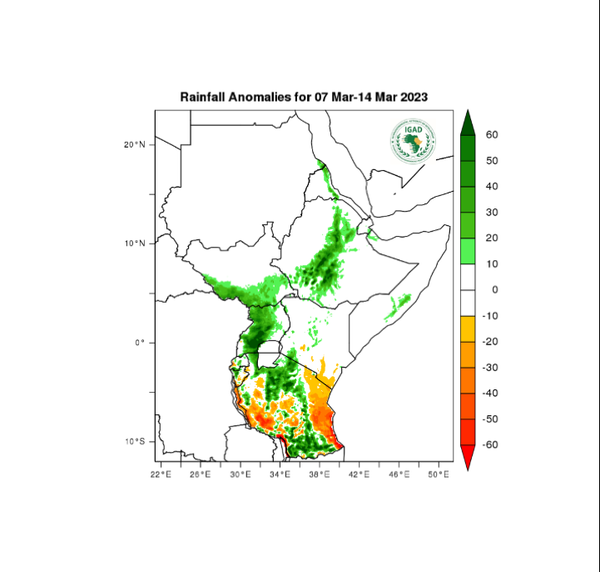 Rainfall forecast (anomalies)