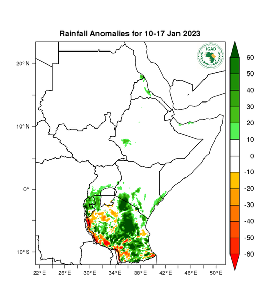 Rainfall forecast (anomalies)