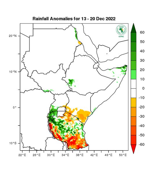 Rainfall forecast (anomalies)