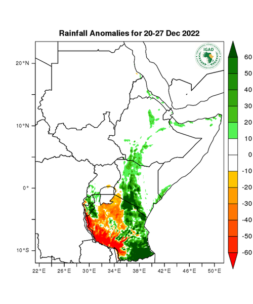Rainfall forecast (anomalies)